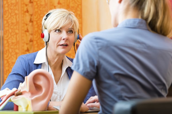 Woman Having Her Hearing Tested in San Francisco