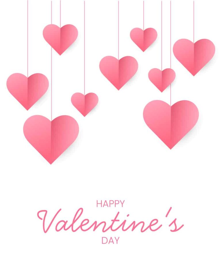 Set of Happy Valentine's day , heart and Love Minimalist Art , pink gradient Valentine's Day graphic, pink hearts